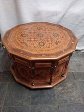 Late 20th Century Vintage Boho Moroccan Inlay Coffee Table