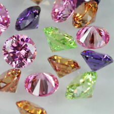 CUBIC ZIRCONIA LOOSE GEMS ROUND BRILLIANT CUT 1.5-3mm 8 COLOURS VARIOUS PACKS
