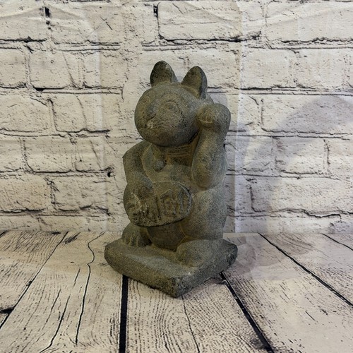 Maneki neko lucky cat stone - lucky,