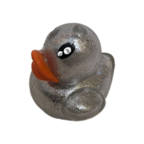Silver glitter duck squishy - silver,