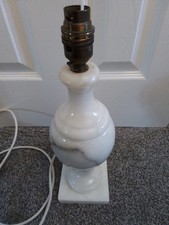 Vintage 1970s Heavy 3.4kg Genuine Alabaster Charneca Table Lamp Made In Spain 