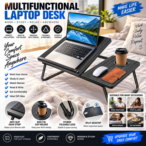 Foldable laptop table - foldable, stand