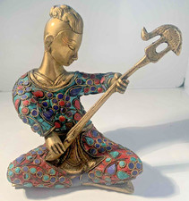 Brass Tibet Seated Musician