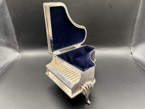 Silver plated piano trinket - silver,
