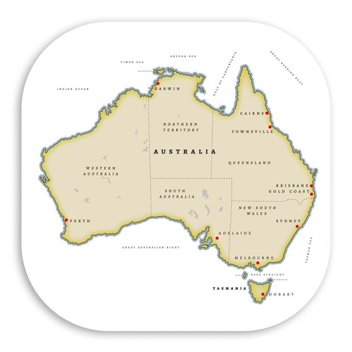 10cm vintage australia map - 2,