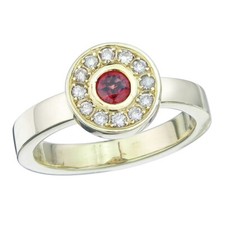 Ring brilliant ruby 585 Yellow gold