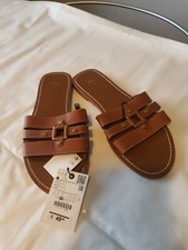 Zara UK4 Flat Leather Sandals
