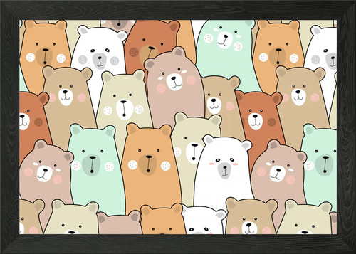 Doodle bear framed - framed, art