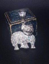 24g Sterling Silver 925 Large Bulldog Iced Out Pendant Dog Frenchie Mens Ladies
