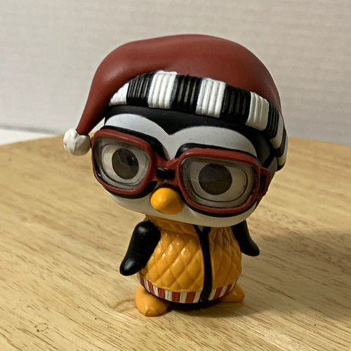Penguin plastic figure red - plastic,