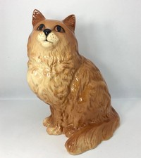 Beswick England 1867 Vintage Rare Lge Glazed Sitting Ginger Persian Cat Statue