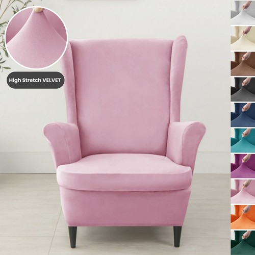 Stretch velvet wingback - stretch, chair