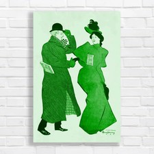 Vintage Victorian Couple Green