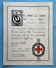 1957 BRITISH JUNIOR RED CROSS, KENT BRANCH CERTIFICATE - CHRISTINE WILDING