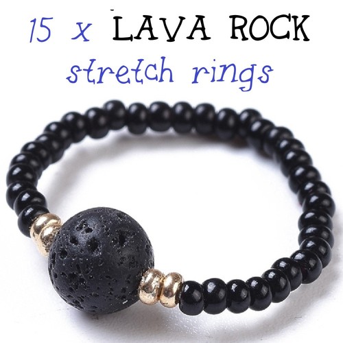 Stretch rings black lava - stretch,