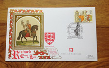 Richard the Lionheart 1998 Benham Silks First Day Cover Stamps . Free UK Postage