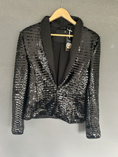 Bnwt Esmara Heidi Klum black sequin blazer Quality sparkle jacket Size 12