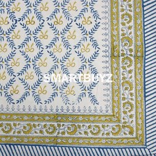 Indian Block Printed Bow design Table Cloths Rectangular 100% Cotton