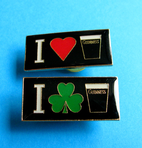 Love guinness pin badges - love,