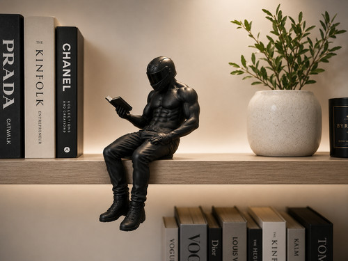 Sexy biker book reader shelf - sexy,