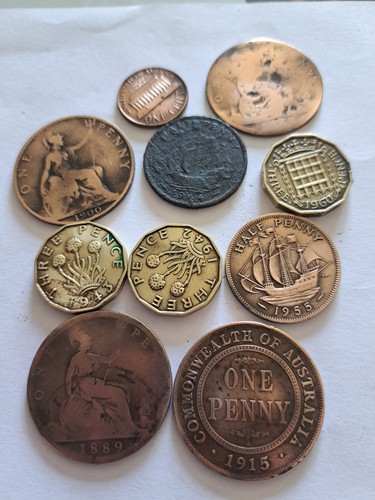 Old pennies job lot various - lot.,
