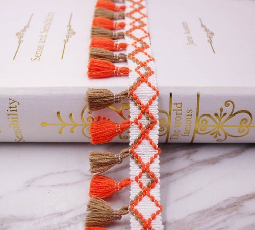 Colour block tassel fringe - block,
