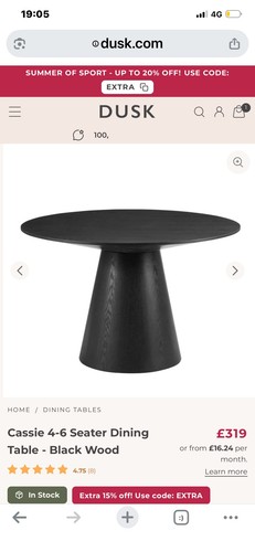 Dusk dining table cassie - dusk,
