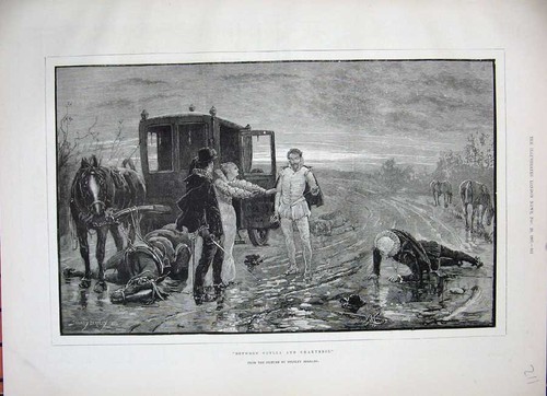 Original old antique print - original,