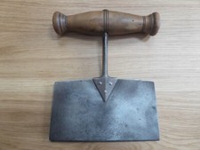 Antique Herb, Vegetable or Dough Steel Chopper With Wooden Handle