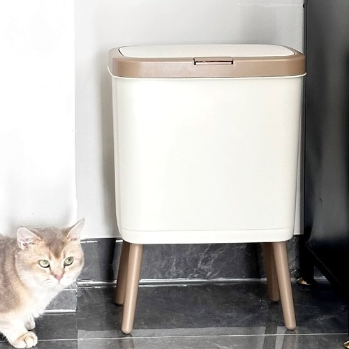 Nordic high foot dustbin with - high,