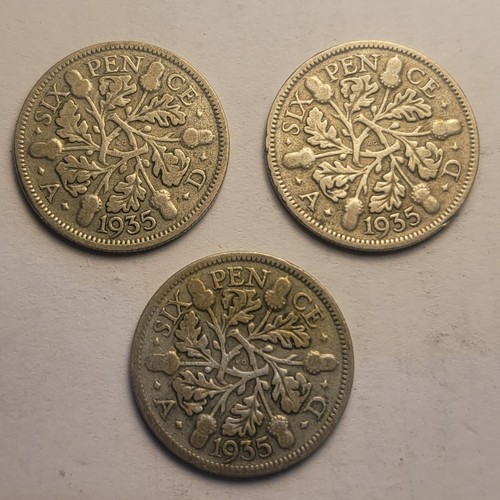 1935 sixpence george - v, silver
