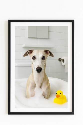 Funny whippet bathroom wall - whippet,