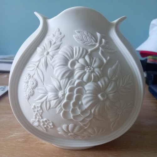 White bisque porcelain vase