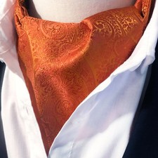 Burnt orange paisley ascot - orange,