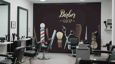 3D Barber Shop Razor Scissors