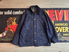 Vintage 1960s Wrangler Blue Bell Denim Chore Jacket Work Coat Blanket Lined