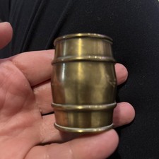 Vintage Copper Miniature Barrel Match Holder  or Trinket Holder