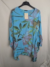 Made In Italy Ladies One Size Kaftan Print batwing sleeve top blouse new