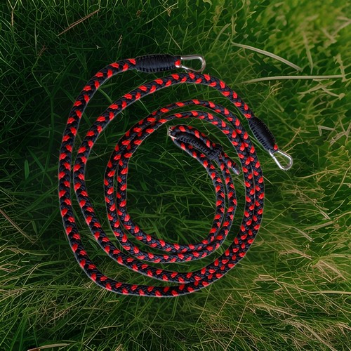 Driving reins red and black - reins,