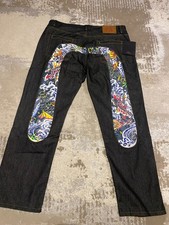 Evisu Mens Denim Jeans -Koi Fish Large Seagull Logo - New - 36