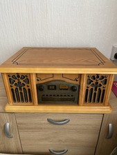 Prolectrix Vintage Wooden Record Player AM/FM Radio, CD Player, Cassette