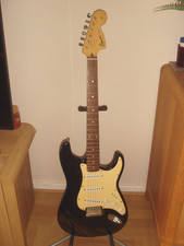 Black Squier Strat Affinity by Fender Electric Guitar Made in Indonesia