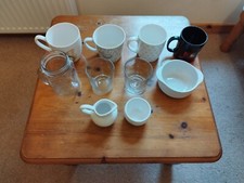 Set/Bundle/Job Lot Of 10x Dishes,Glassware,Branded & Unbranded,Clear&White,Used