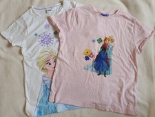 2 Girls "Frozen" T-shirts, Size 130-140cm / Age 9-10 - Elsa & Anna!