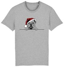 ENGLISH BULLDOG Christmas Dog T-Shirt Mens Womens Kids Dogs Gift Clothing Puppy