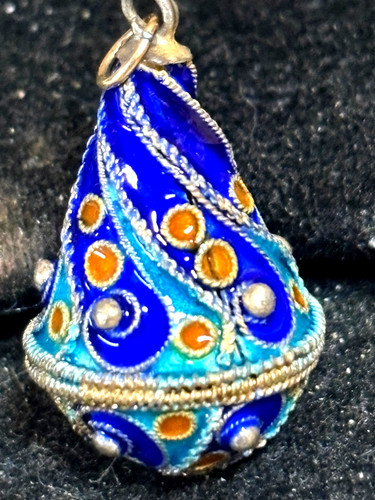 Russian silver enamel egg - &,