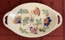 Honiton Pottery Floral Twin Handled Dish 33.5cm x 20.5cm x 6.5cm Tall