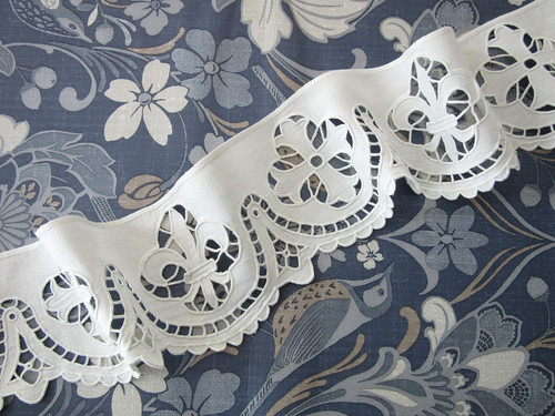 Metre vintage white linen - metre,