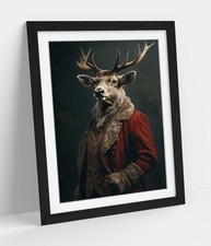 STAG IN ROYAL CLOTHING -FRAMED