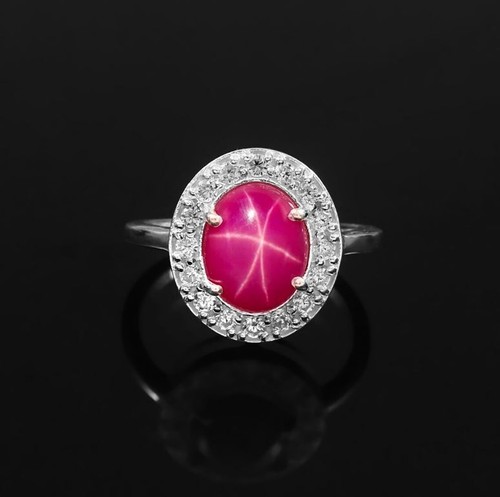 Pink star ruby - ruby, ring
